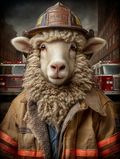 Fireman Sheep Digital Download Wall Art