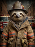 Fireman Sloth Digital Download Wall Art