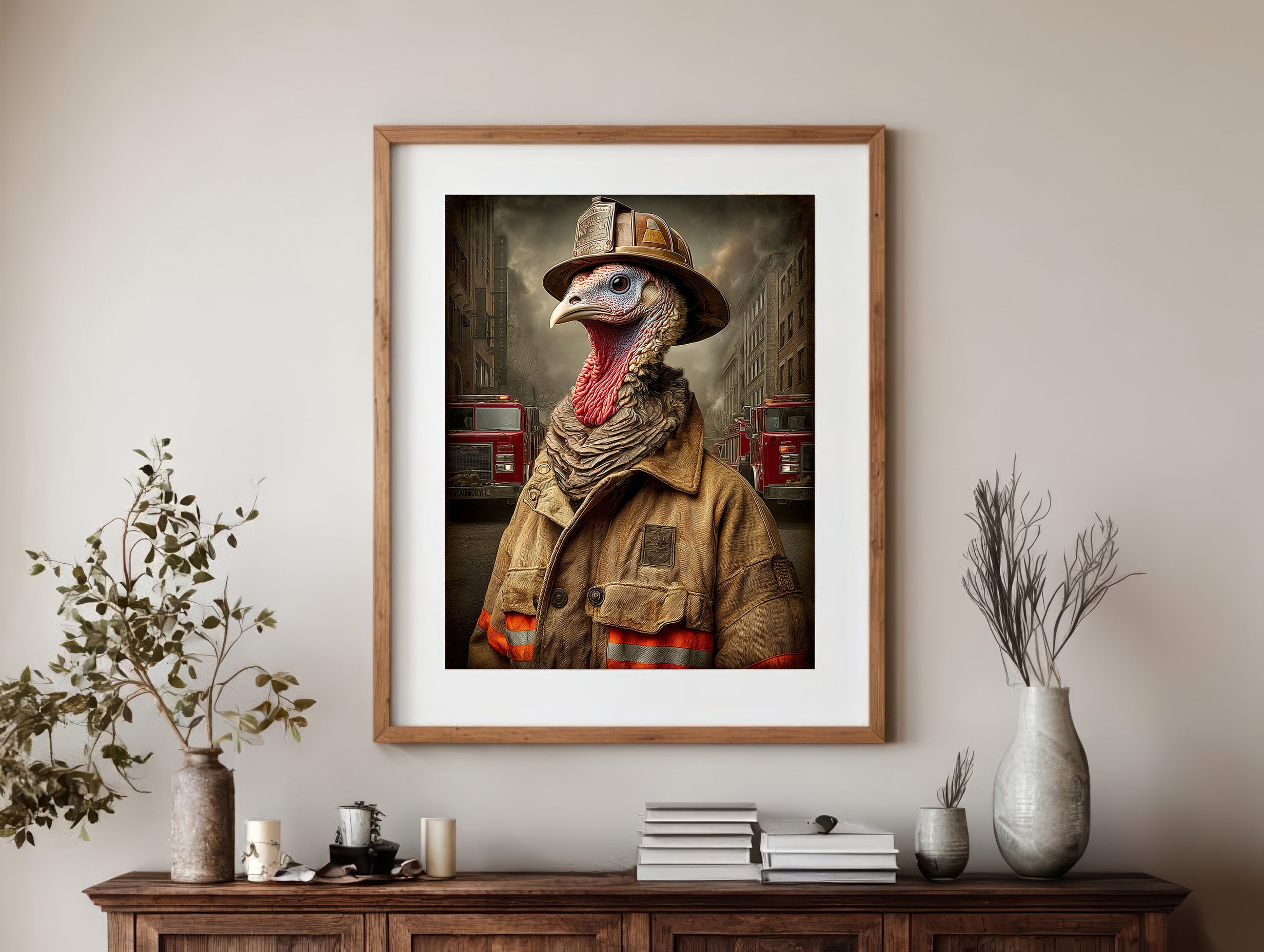 Fireman Turkey Digital Download Wall Art