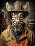 Fireman Zebra Digital Download Wall Art