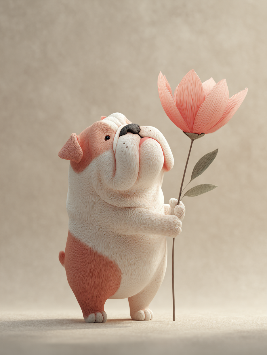 Baby Room Flowers Bulldog 2 Digital Download Wall Art