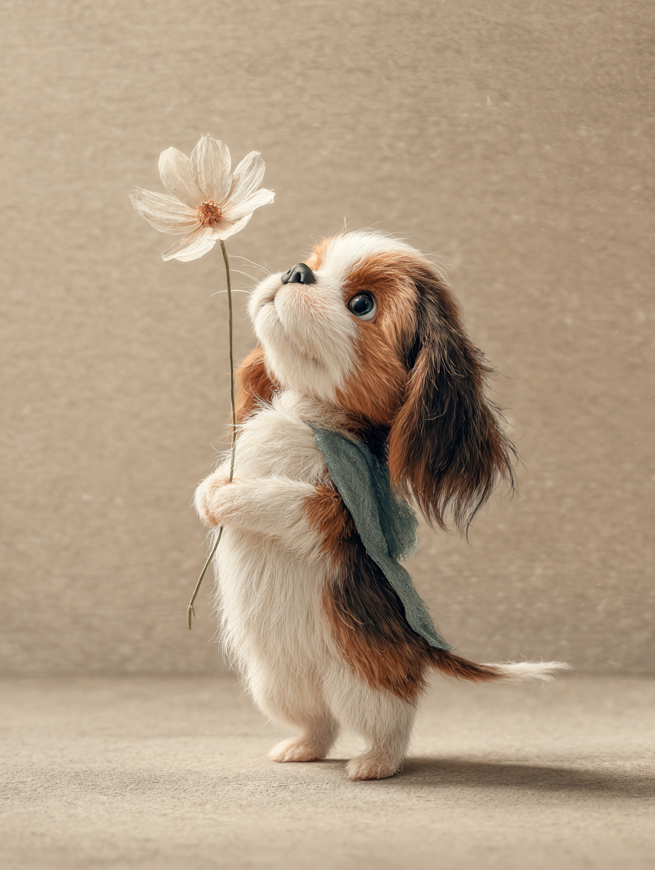 Baby Room Flowers King Cavaleir Spaniel Puppy 2 Digital Download Wall Art