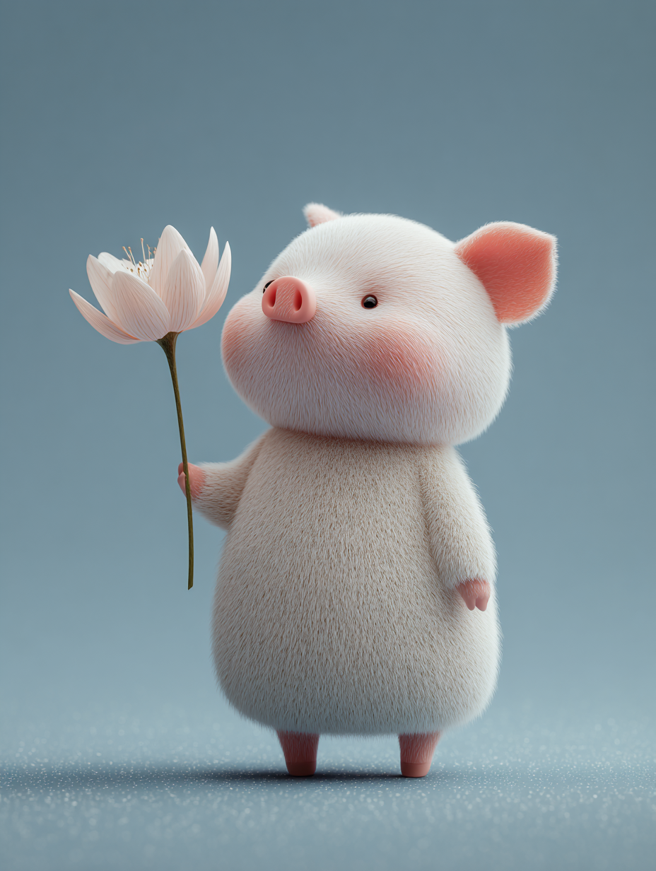 Baby Room Flowers Pig 1 Digital Download Wall Art