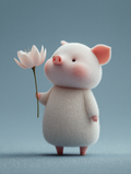 Baby Room Flowers Pig 1 Digital Download Wall Art