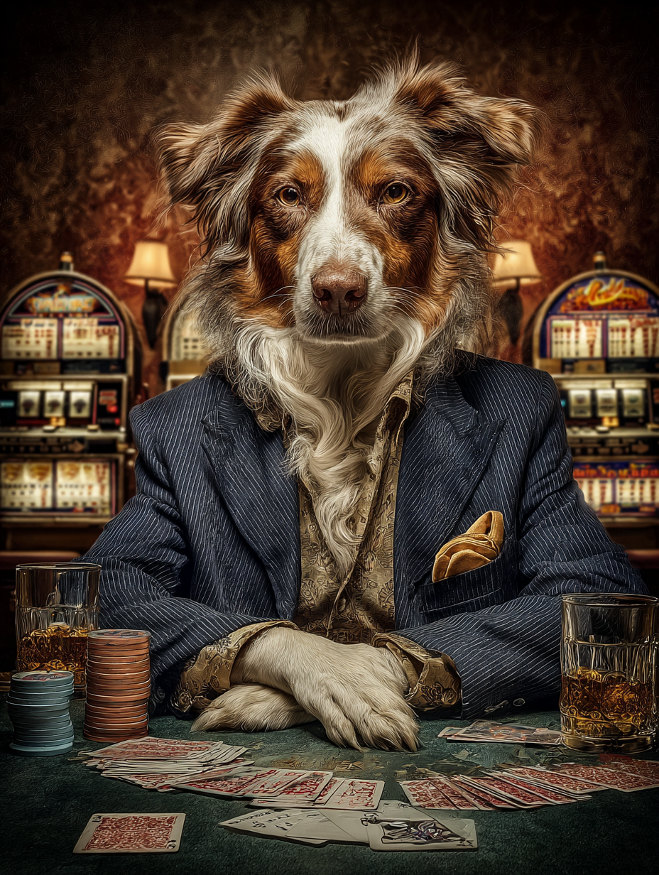 Gambler Australian Shepherd Digital Download Wall Art
