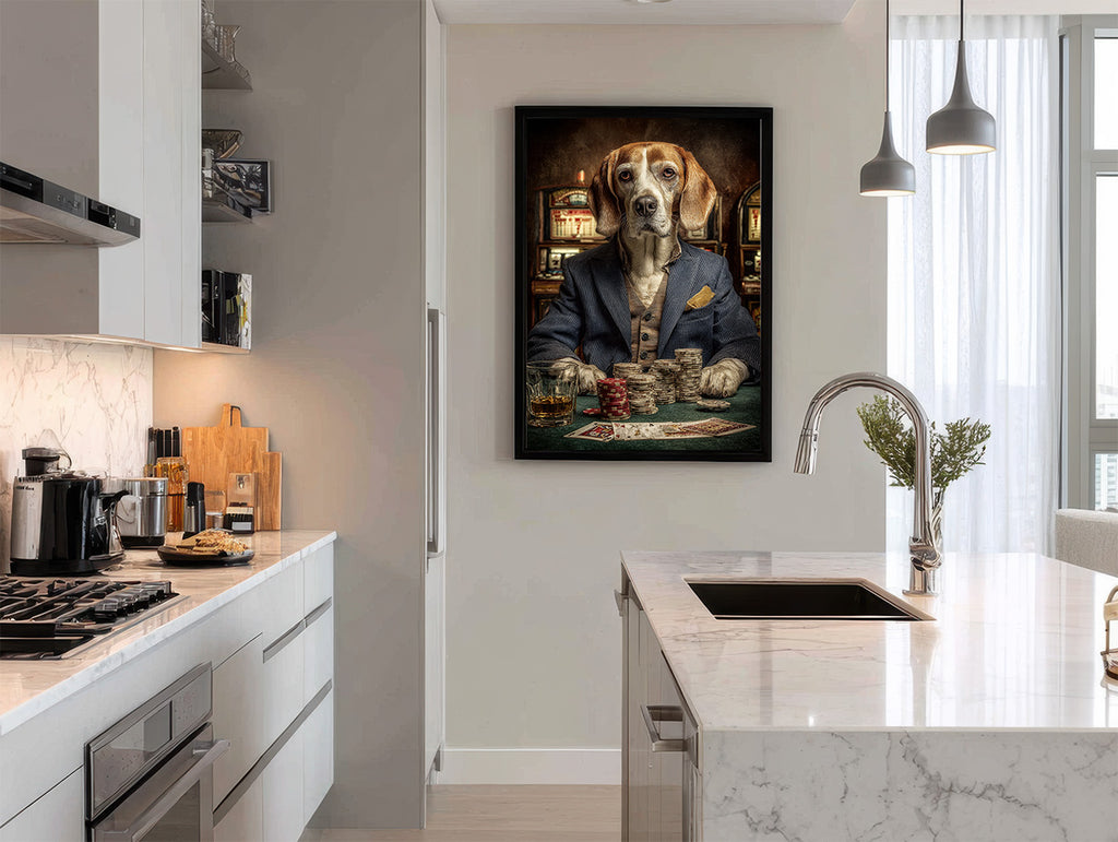 Gambler Beagle Digital Download Wall Art