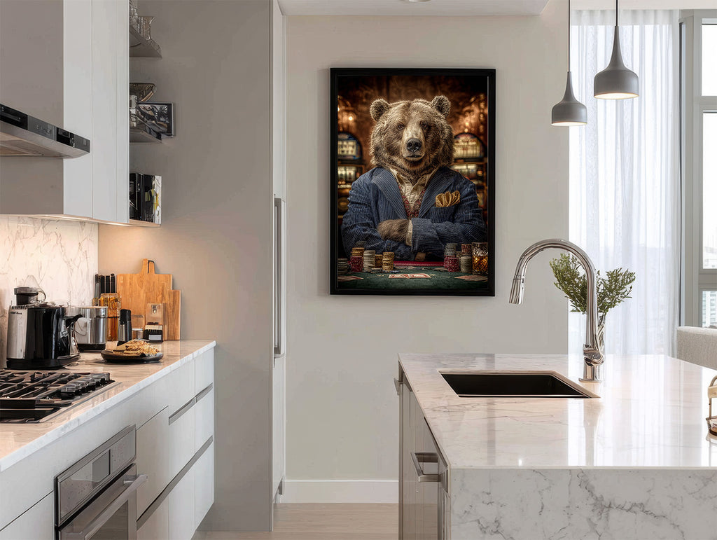 Gambler Bear Digital Download Wall Art