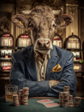 Gambler Cow Digital Download Wall Art