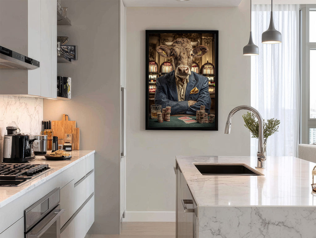Gambler Cow Digital Download Wall Art