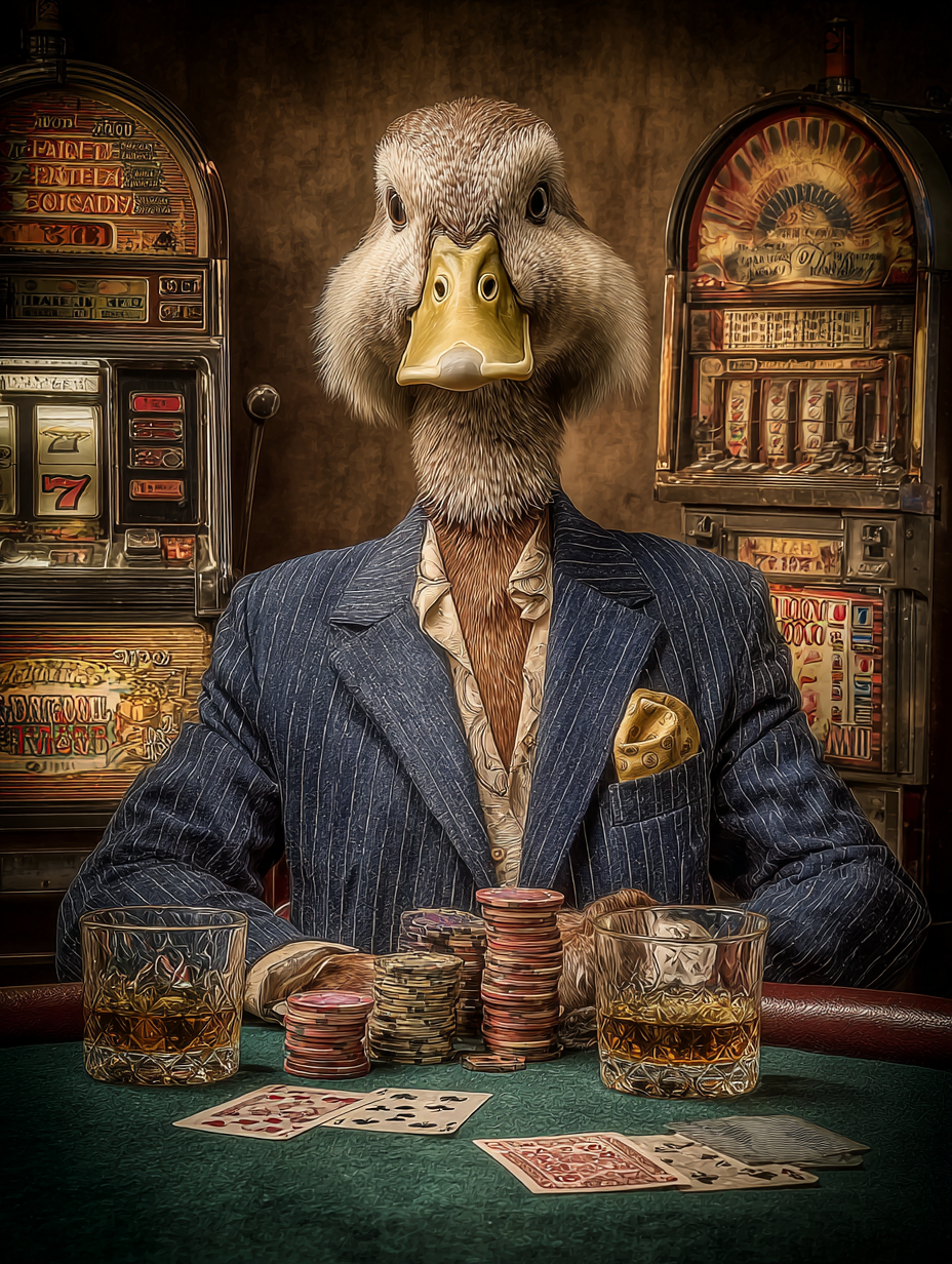 Gambler Duck Digital Download Wall Art