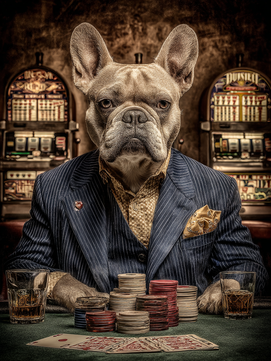 Gambler French Bulldog Digital Download Wall Art