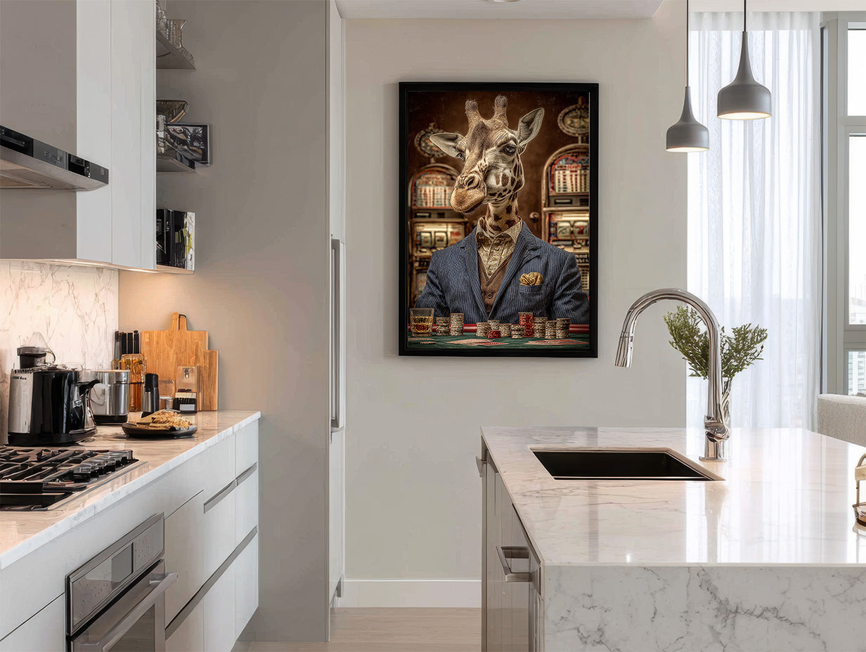 Gambler Giraffe Digital Download Wall Art