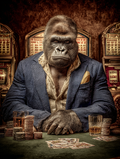 Gambler Gorilla Digital Download Wall Art