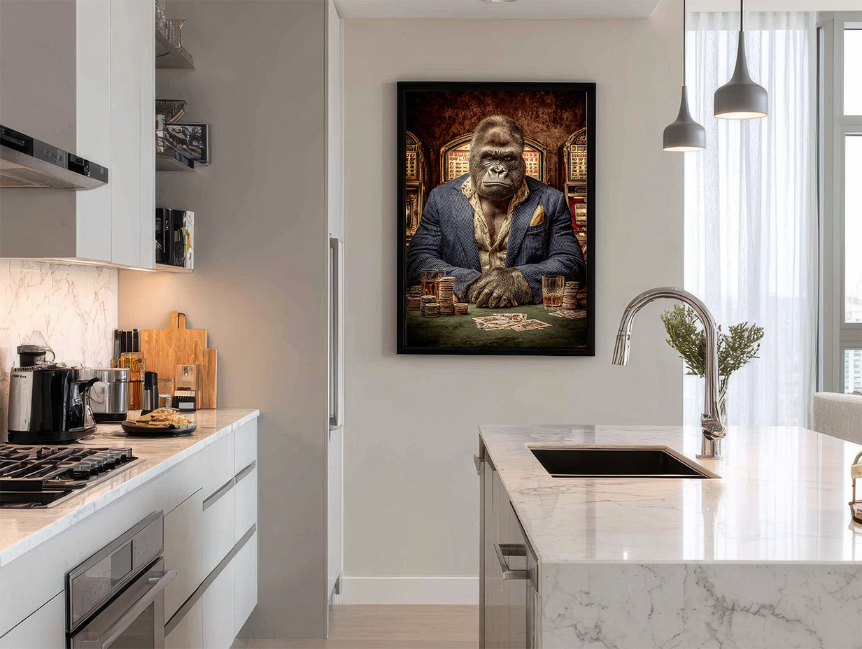 Gambler Gorilla Digital Download Wall Art