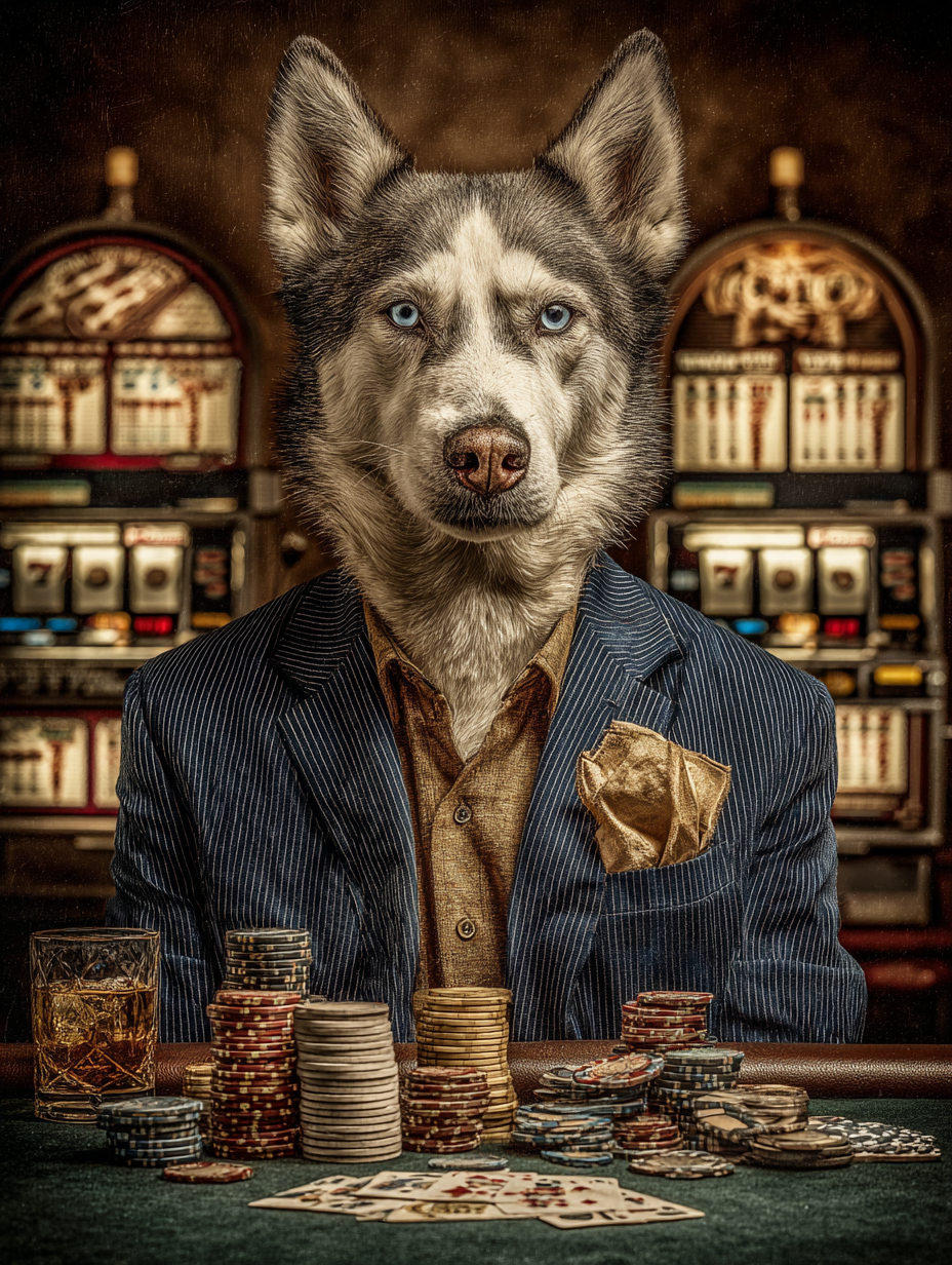 Gambler Husky Digital Download Wall Art