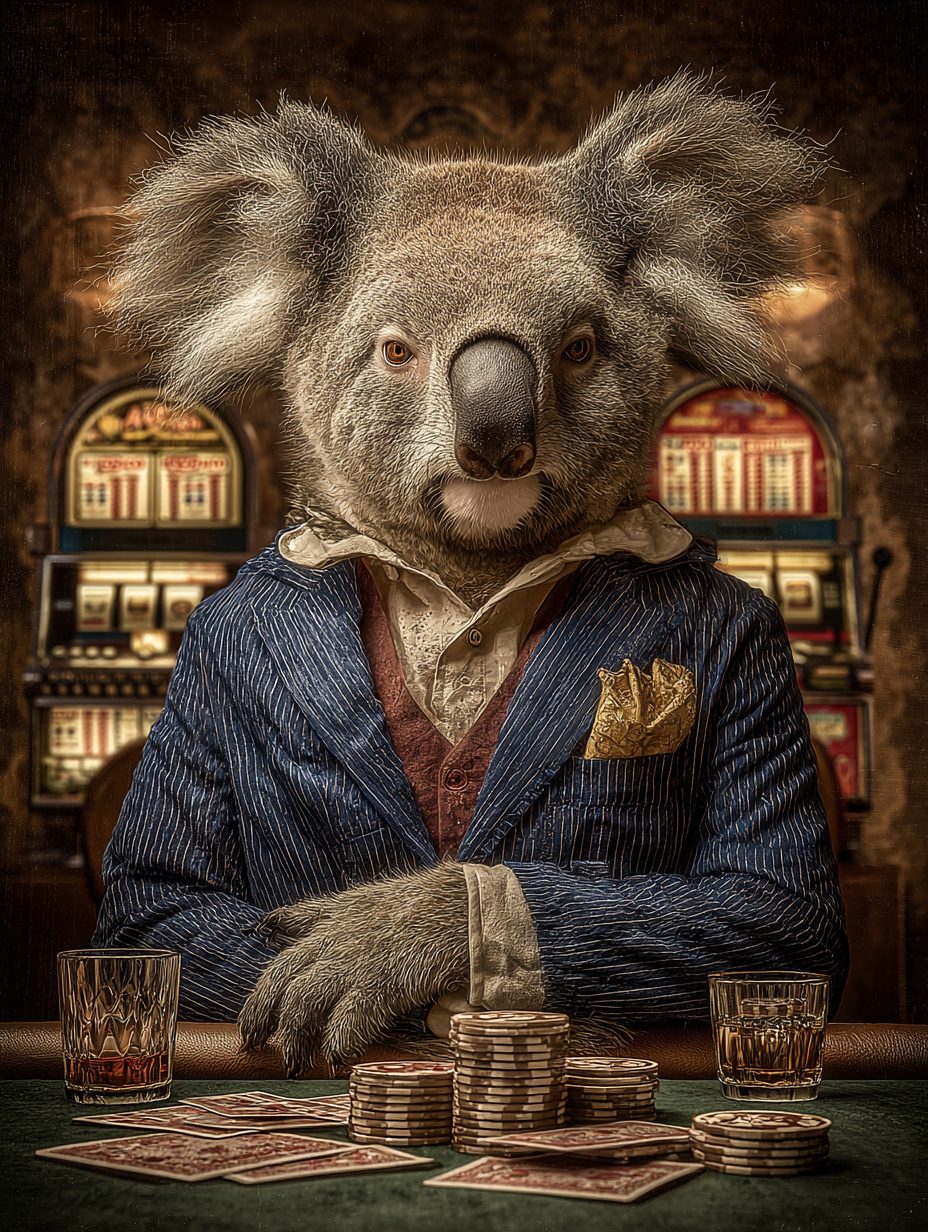 Gambler Koala Digital Download Wall Art