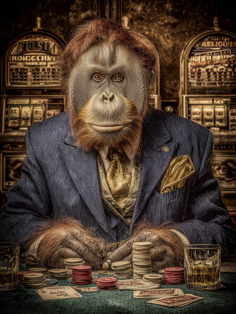 Gambler Orangutan Digital Download Wall Art