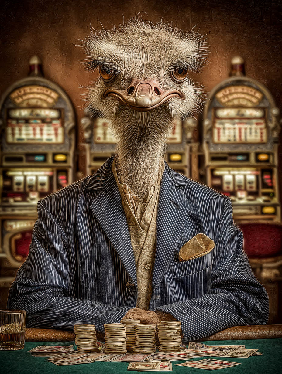 Gambler Ostrich Digital Download Wall Art