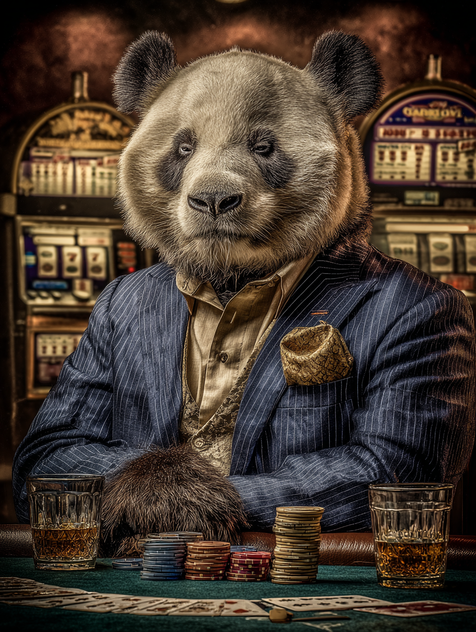 Gambler Panda Digital Download Wall Art