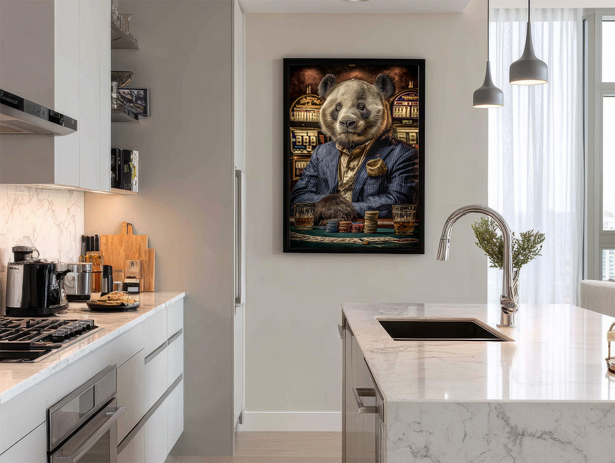 Gambler Panda Digital Download Wall Art