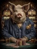 Gambler Pig Digital Download Wall Art