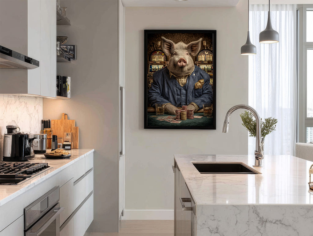 Gambler Pig Digital Download Wall Art