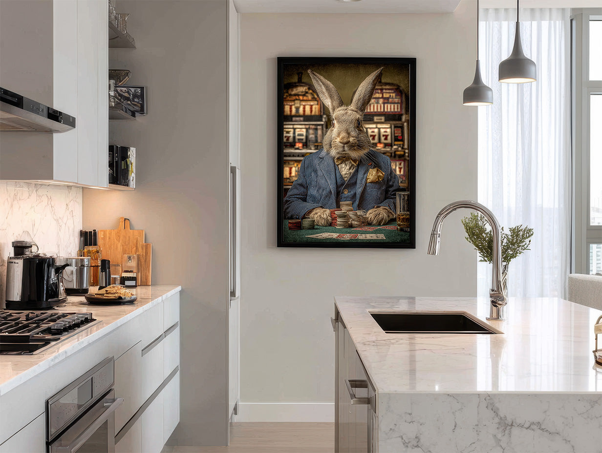 Gambler Rabbit Digital Download Wall Art