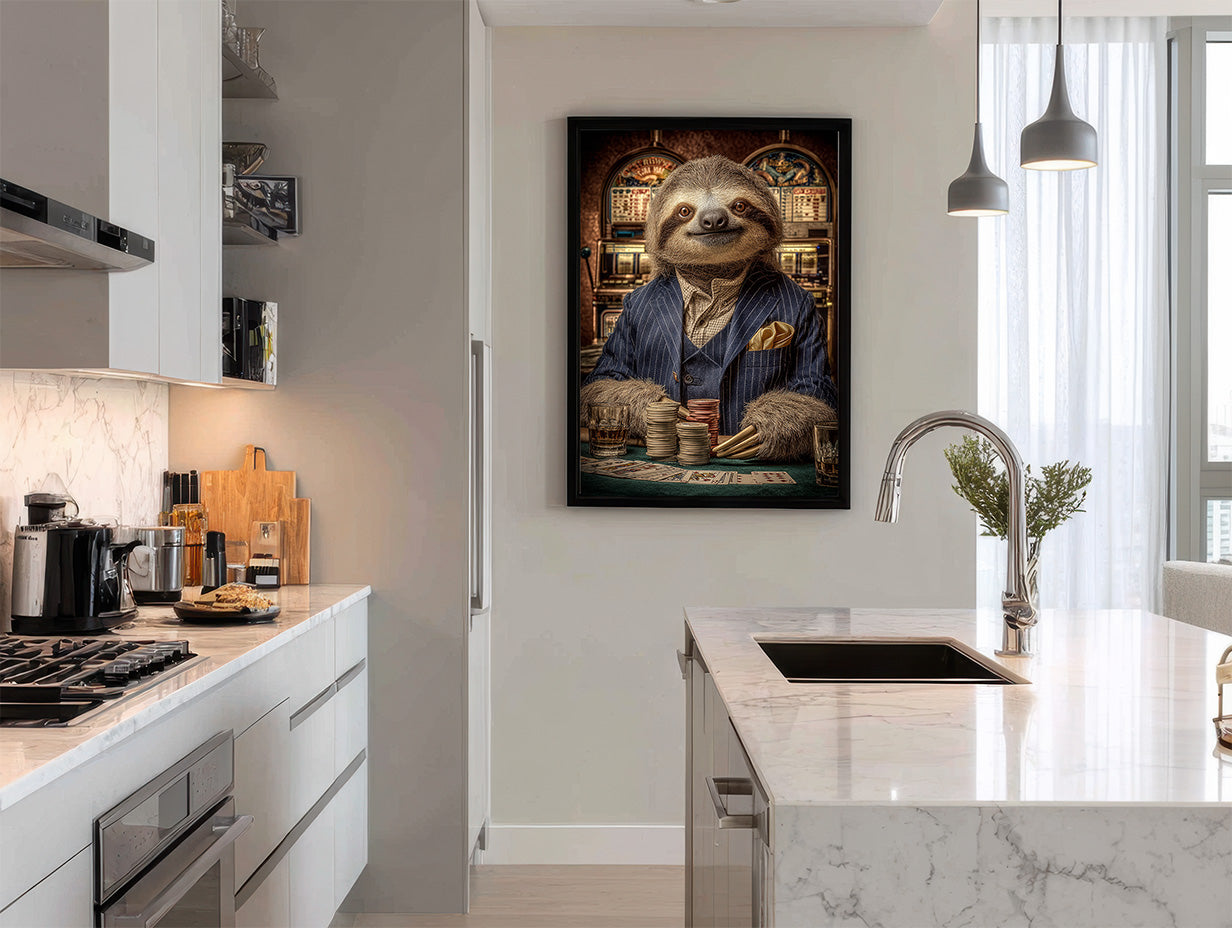 Gambler Sloth Digital Download Wall Art