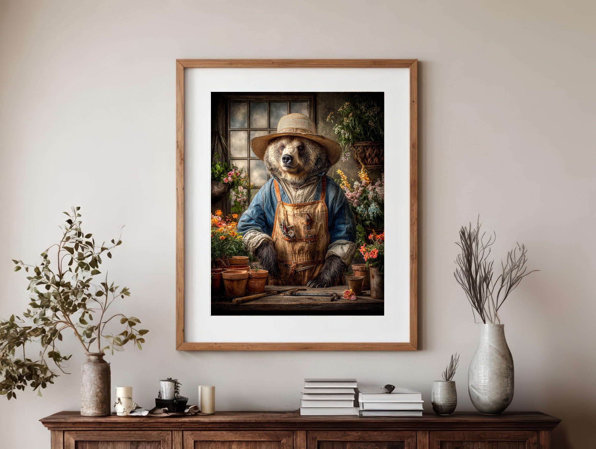 Gardener Bear Digital Download Wall Art