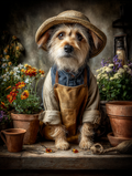 Gardener Carin Terrier Digital Download Wall Art