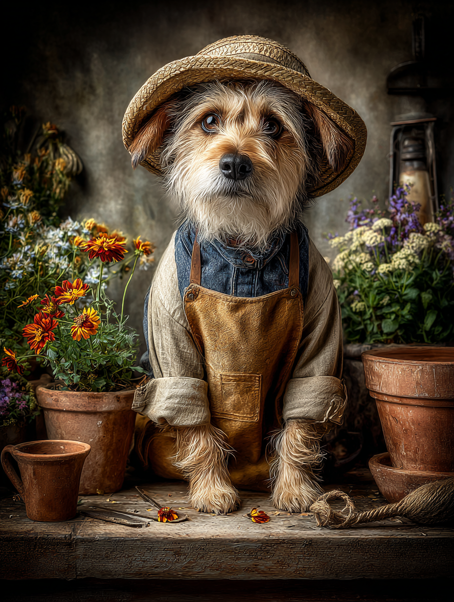 Gardener Carin Terrier Digital Download Wall Art