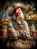 Gardener Chicken Digital Download Wall Art