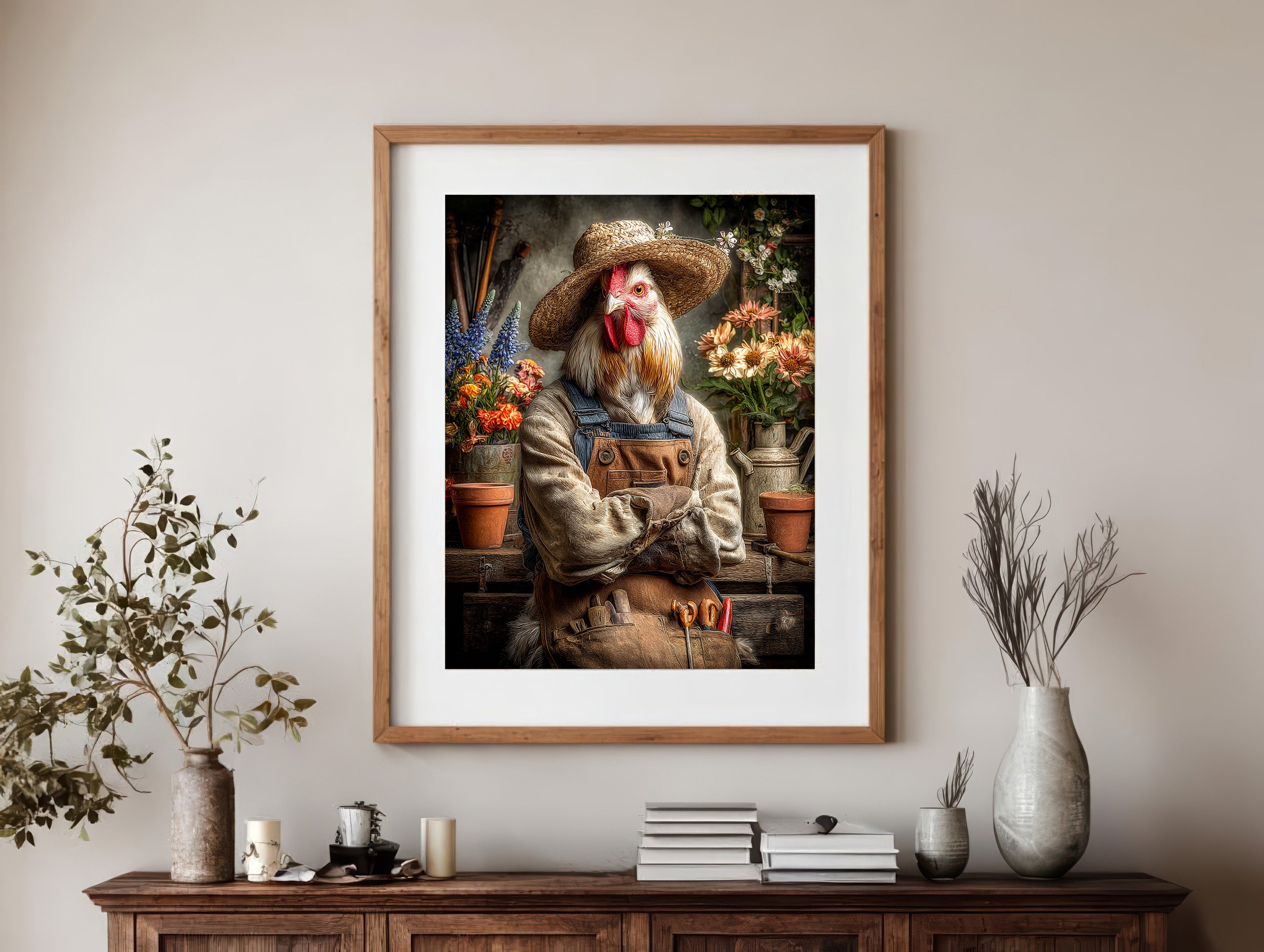 Gardener Chicken Digital Download Wall Art