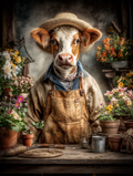 Gardener Cow Digital Download Wall Art