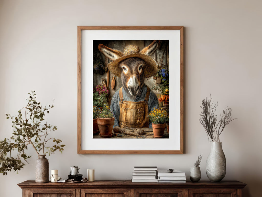 Gardener Donkey Digital Download Wall Art