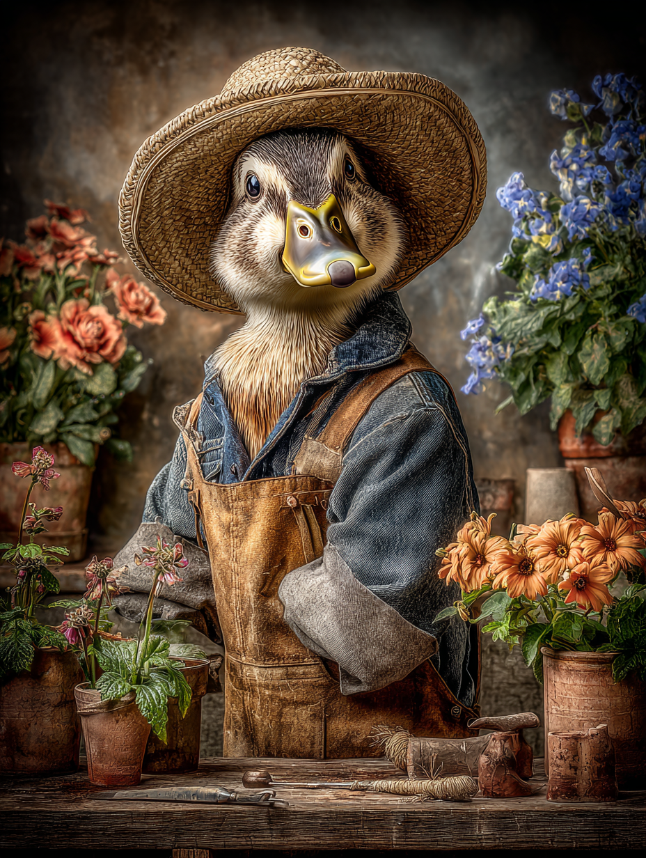 Gardener Duck Digital Download Wall Art