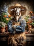 Gardener Goat Digital Download Wall Art