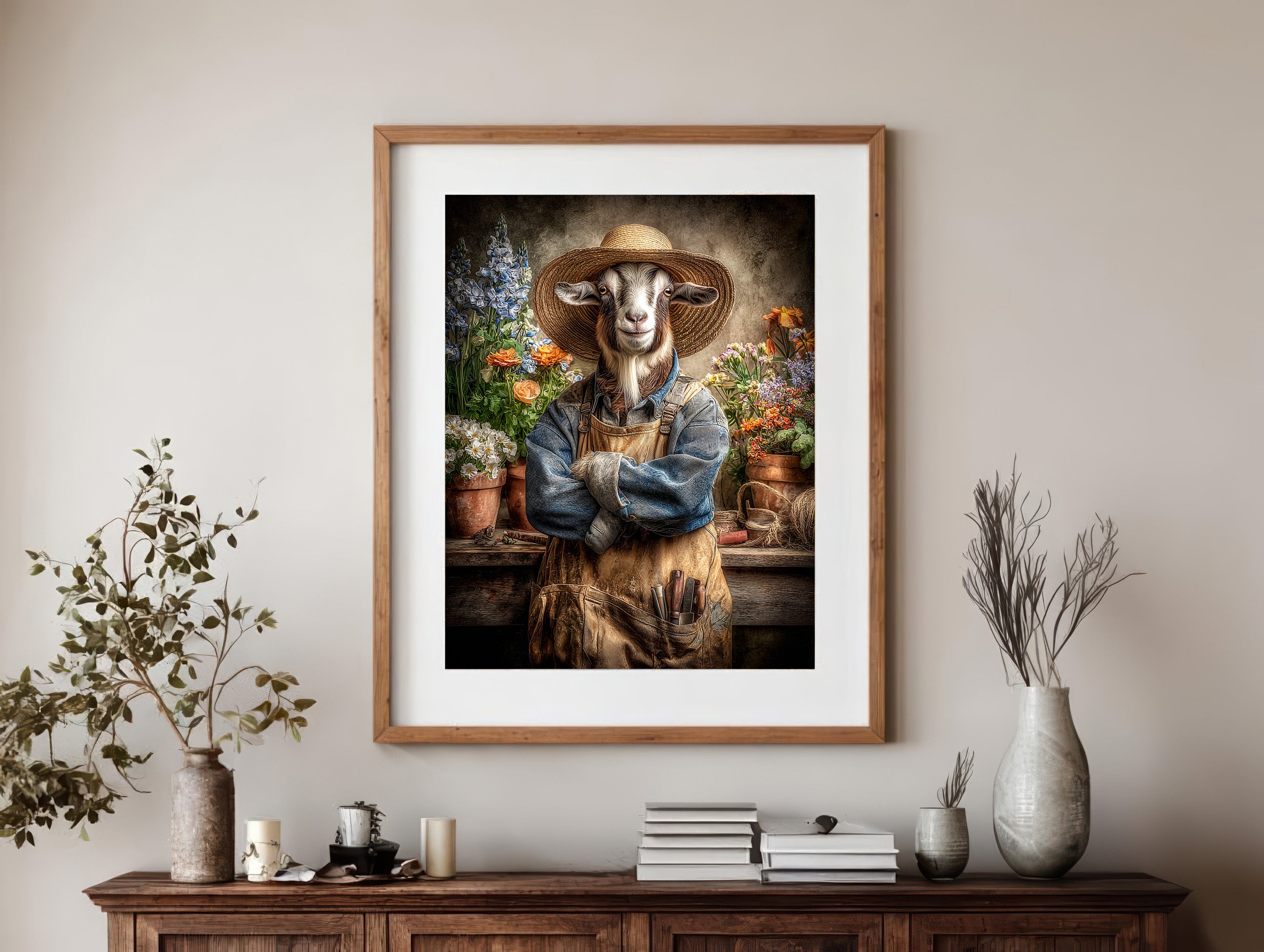 Gardener Goat Digital Download Wall Art