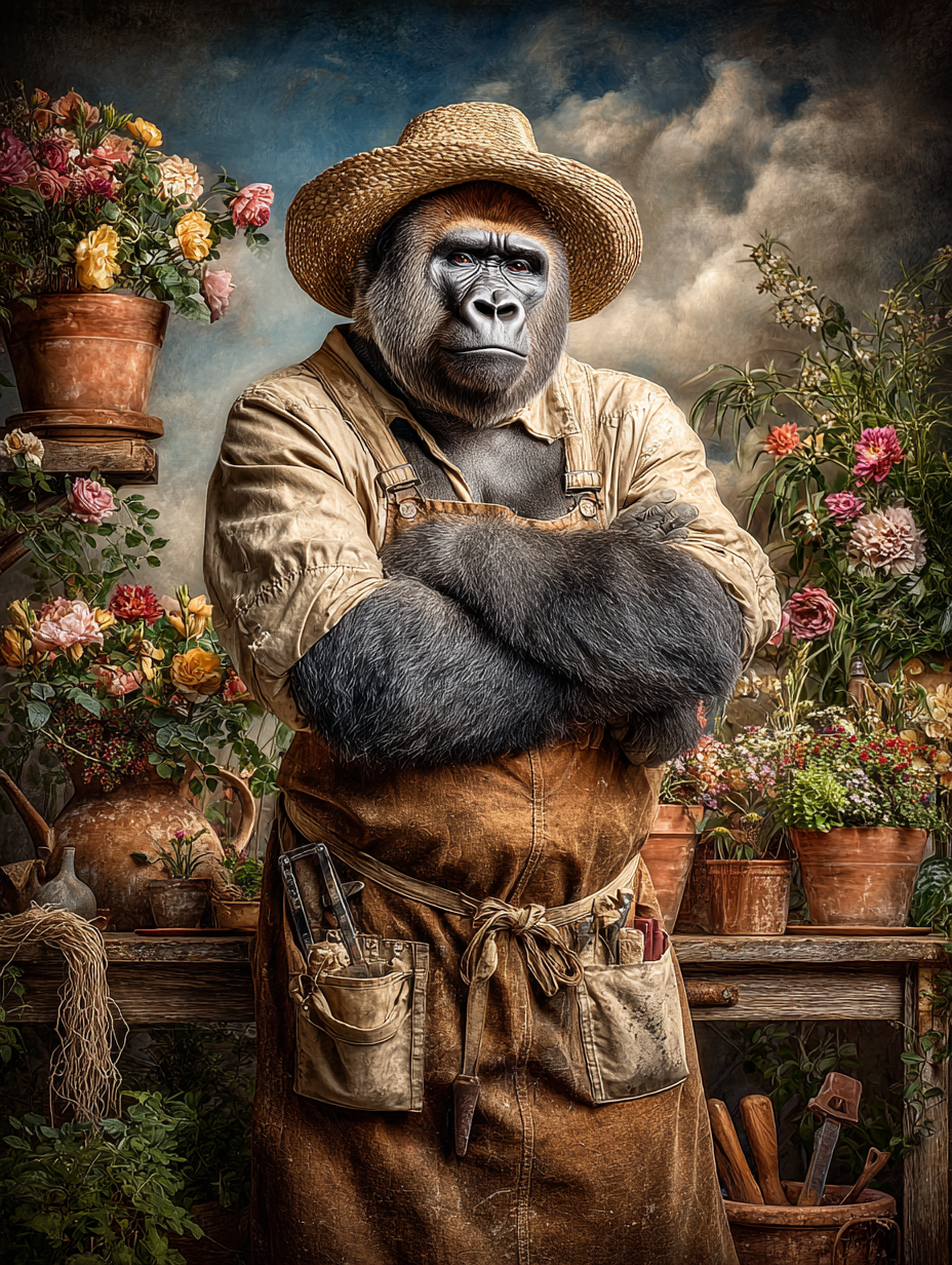 Gardener Gorilla Digital Download Wall Art