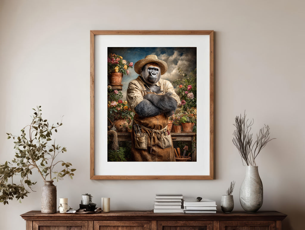 Gardener Gorilla Digital Download Wall Art