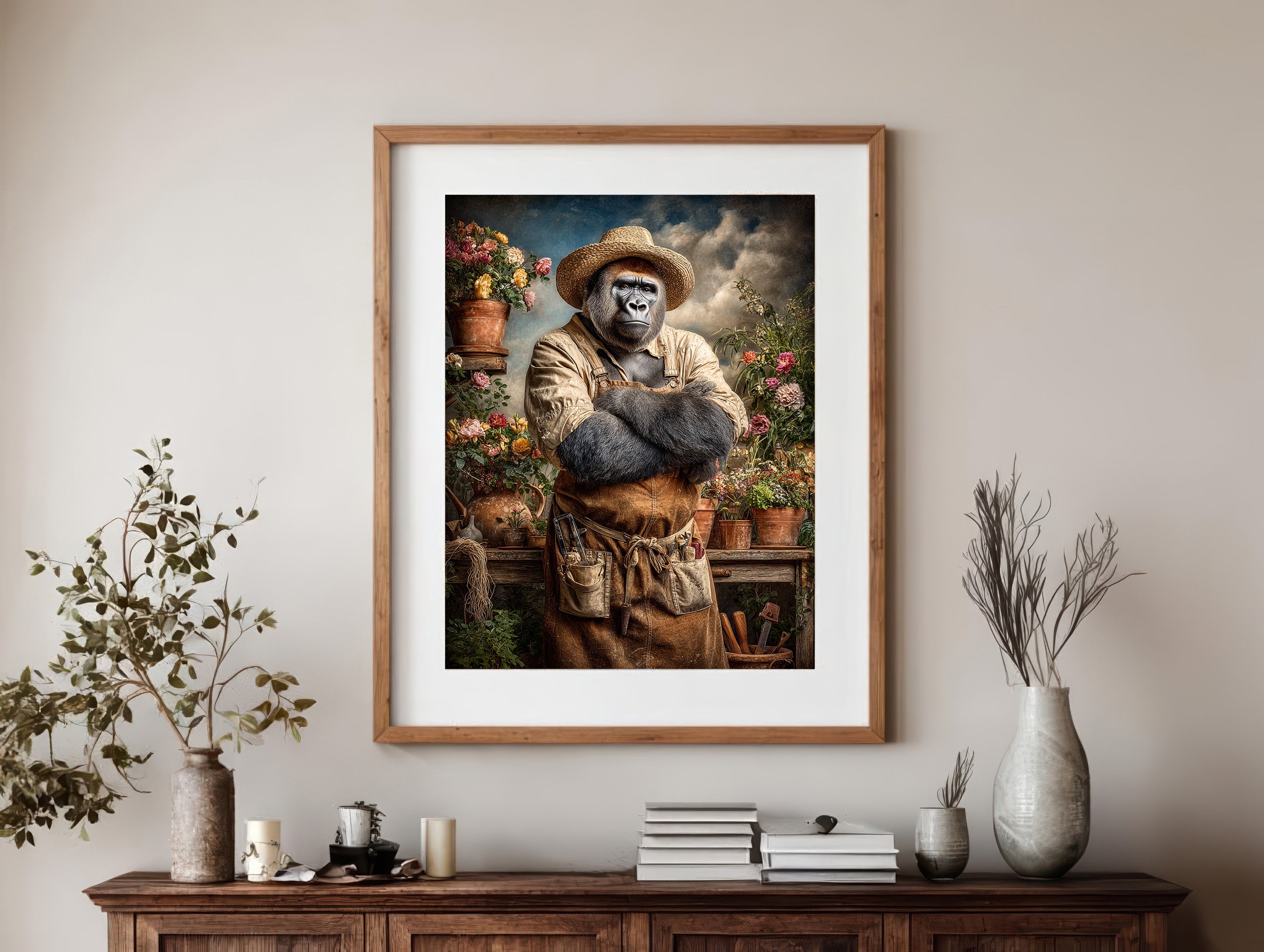 Gardener Gorilla Digital Download Wall Art