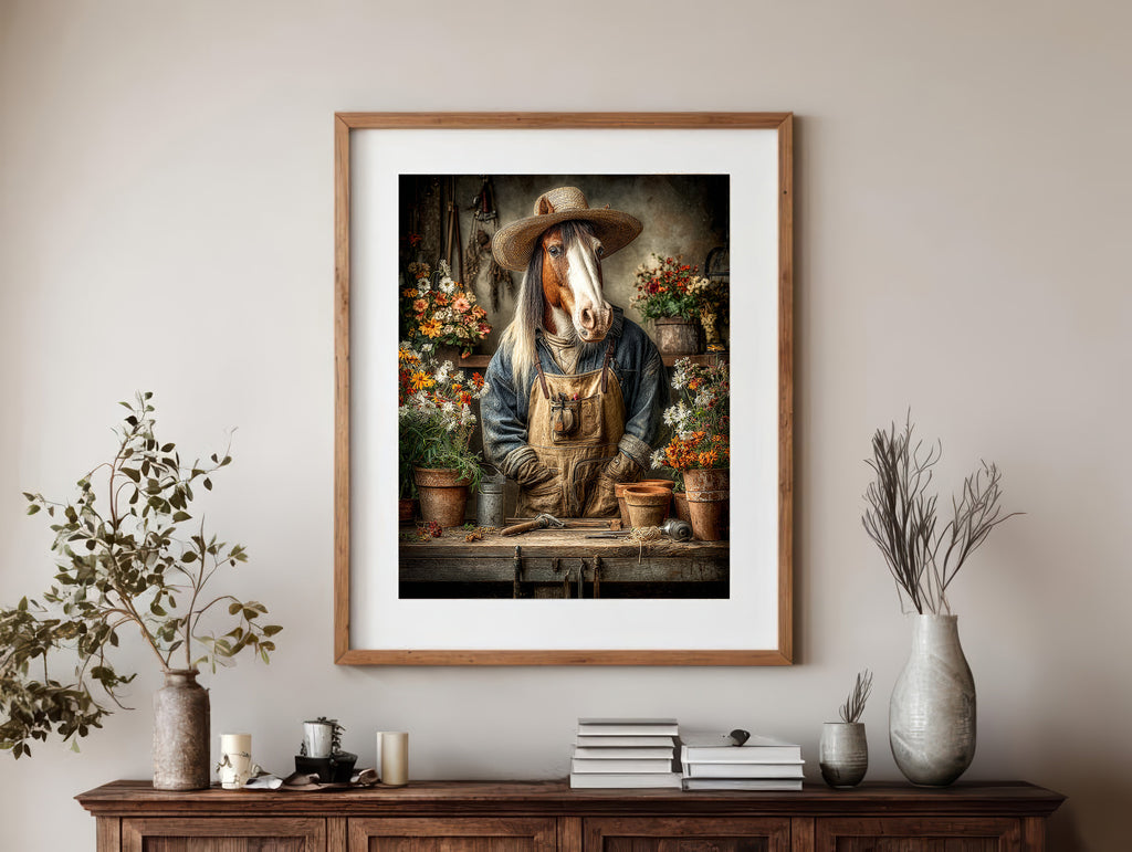Gardener Horse Digital Download Wall Art