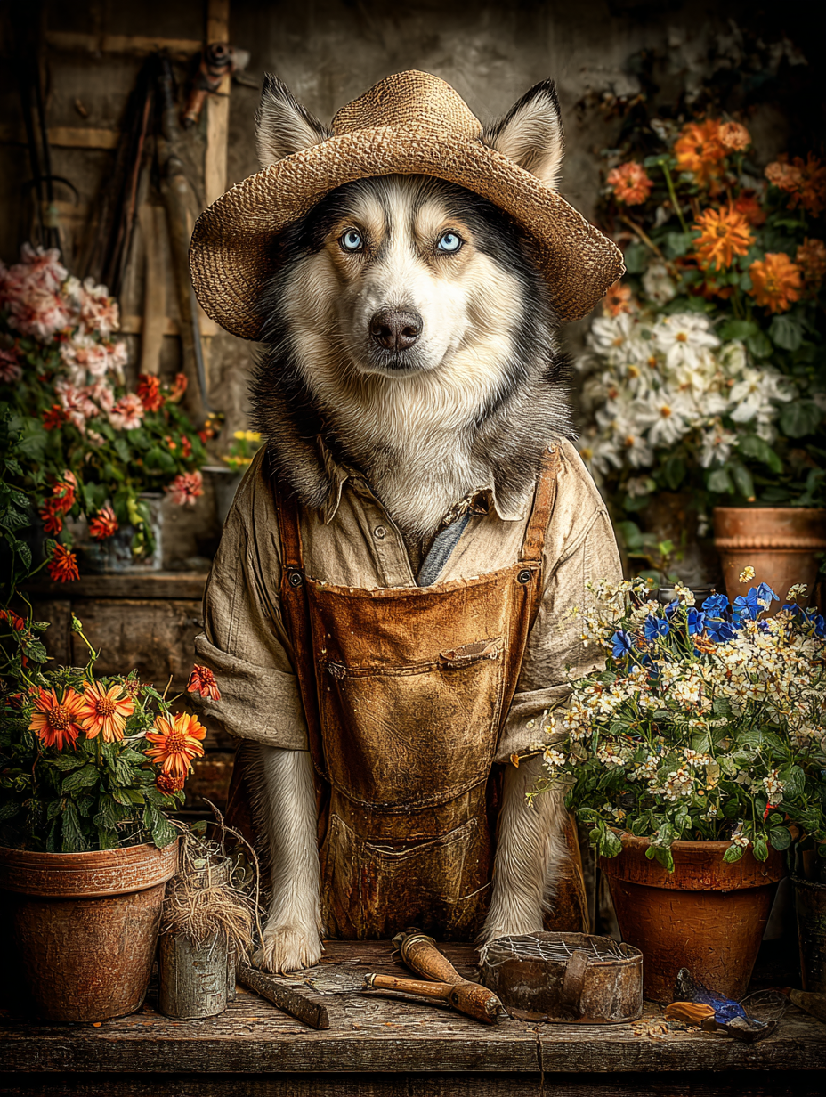 Gardener Husky Digital Download Wall Art