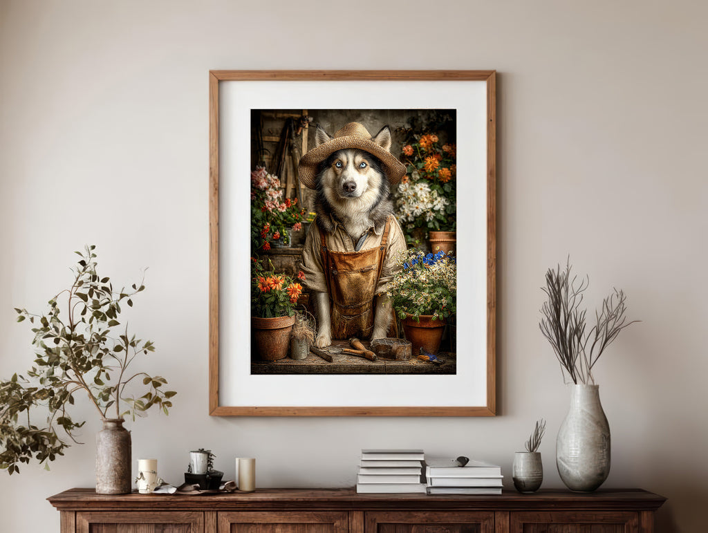 Gardener Husky Digital Download Wall Art