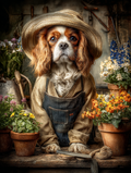 Gardener King Charles Digital Download Wall Art