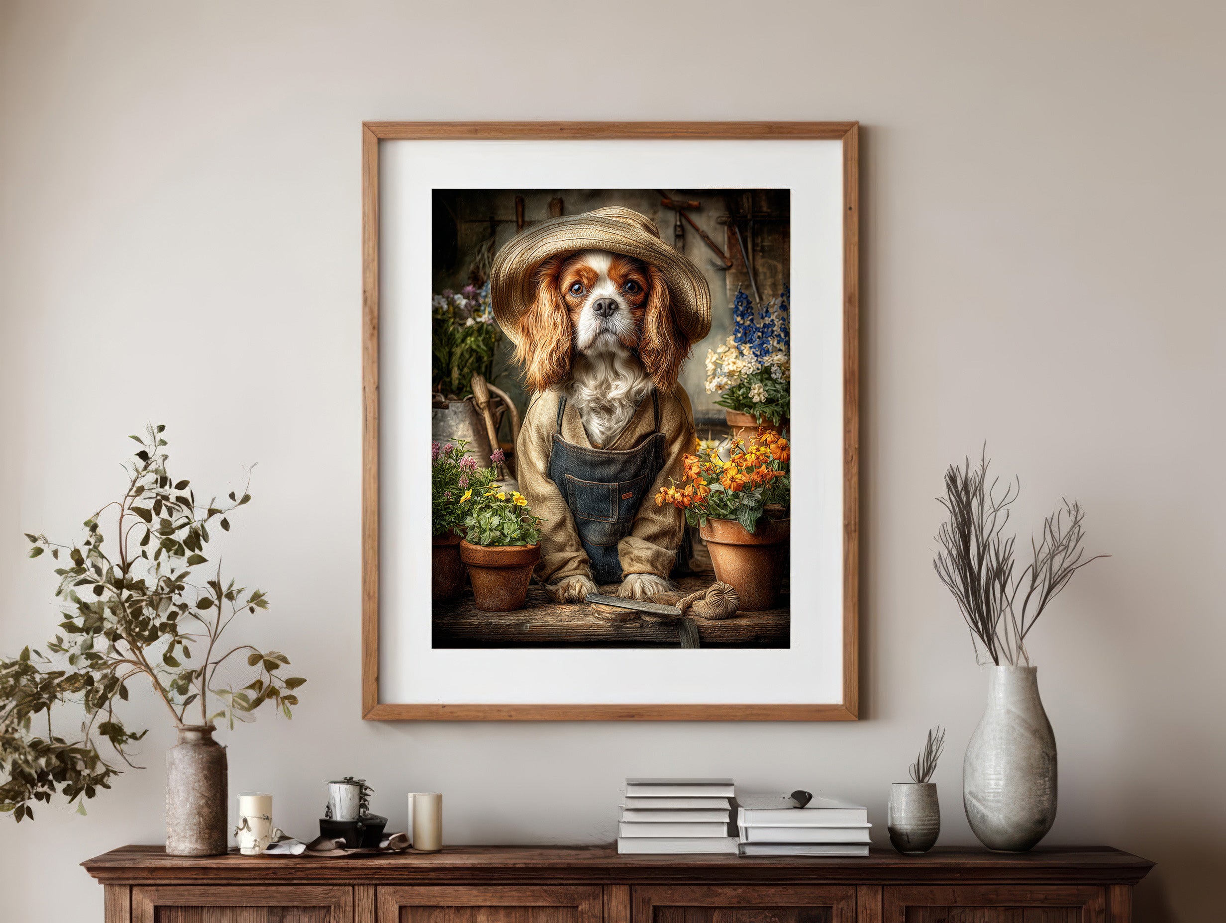 Gardener King Charles Digital Download Wall Art