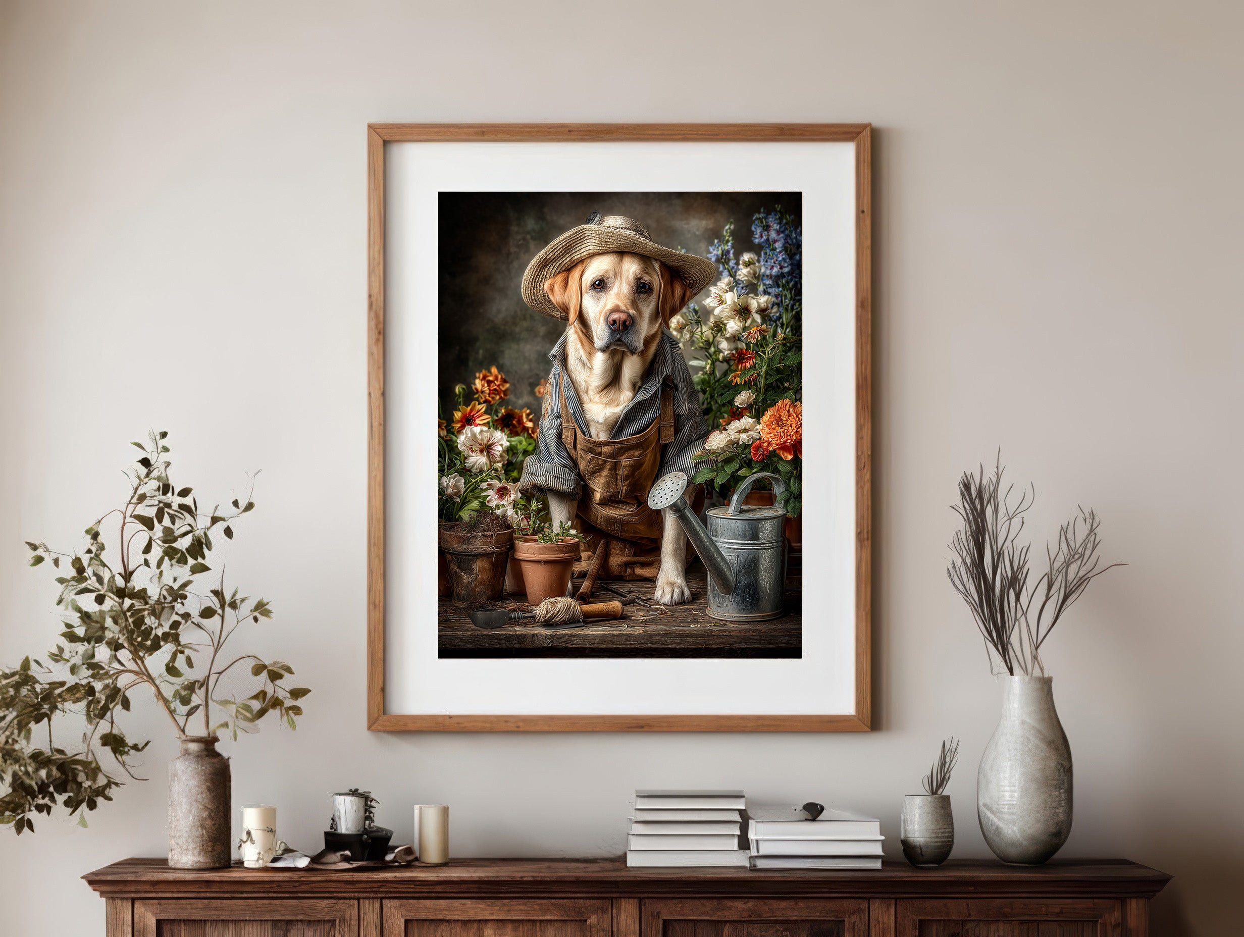 Gardener Labrador Retriever Digital Download Wall Art