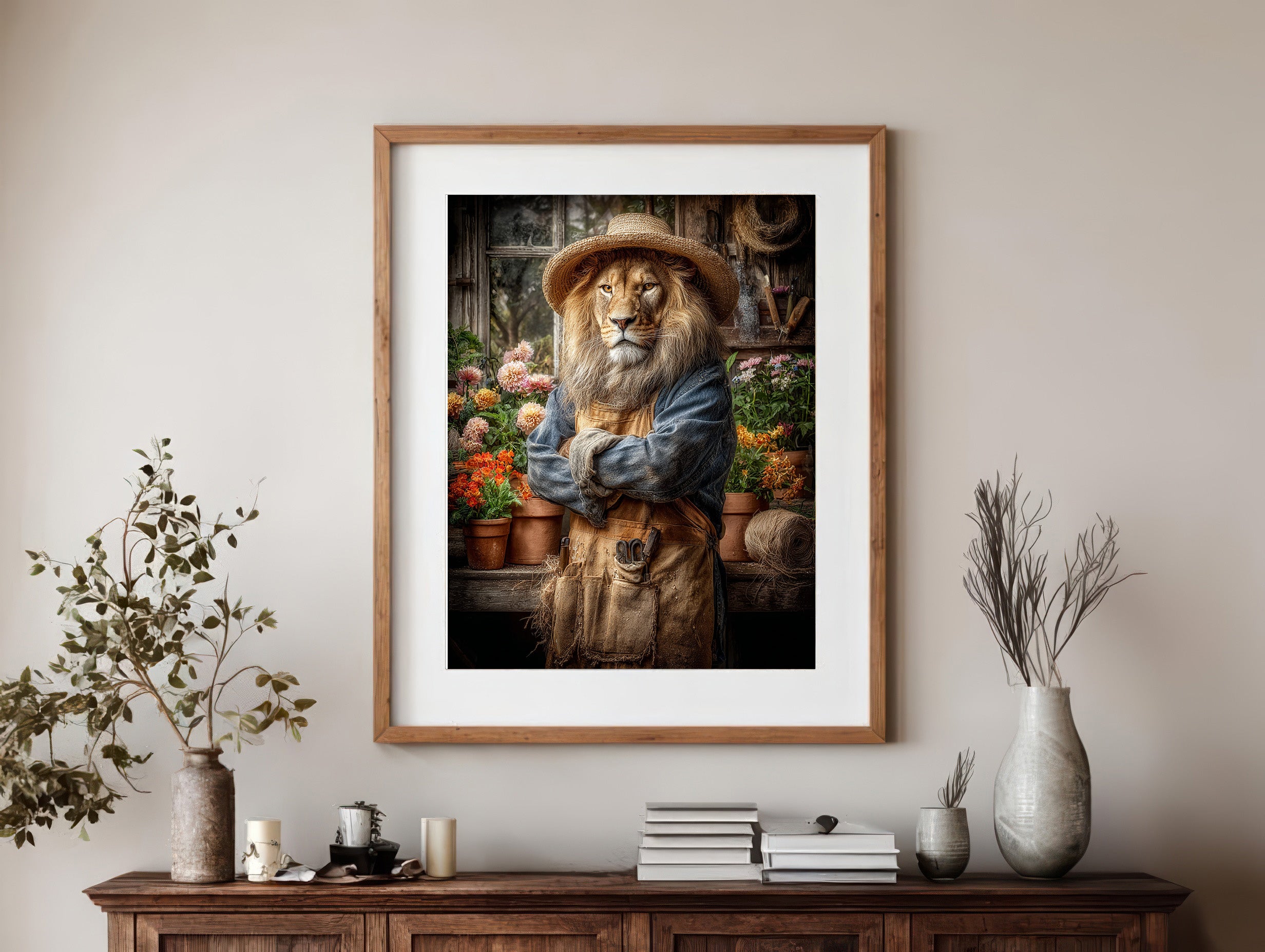 Gardener Lion Digital Download Wall Art