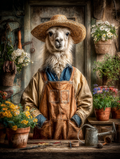 Gardener Llama Digital Download Wall Art