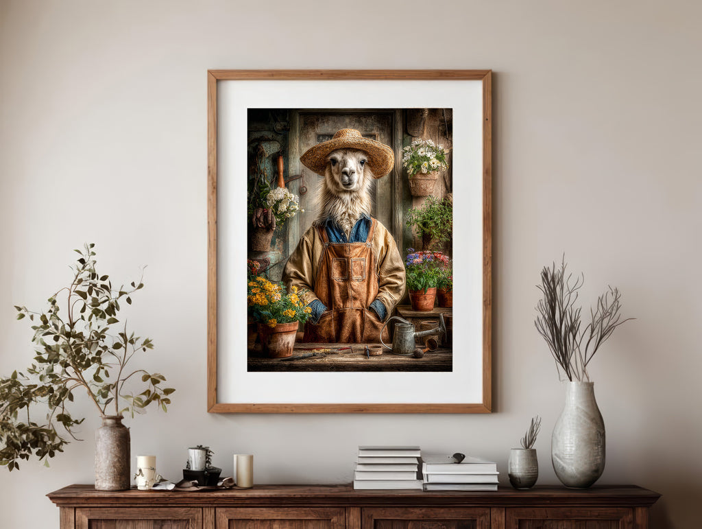 Gardener Llama Digital Download Wall Art